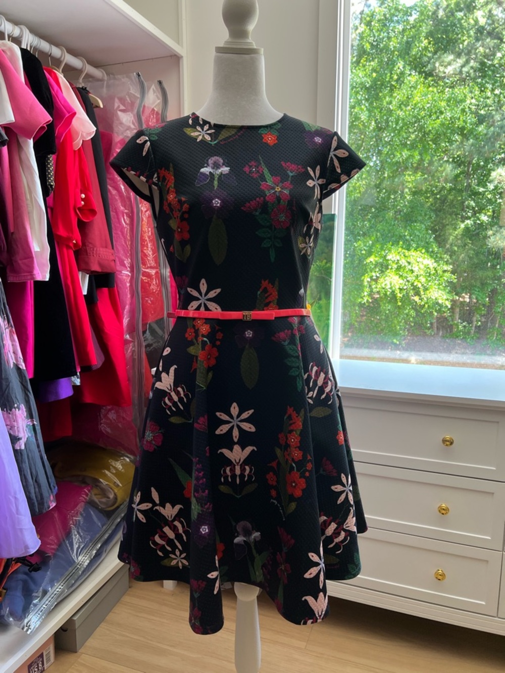 Ted Baker Black Floral Fit & Flare Dress